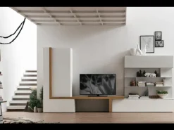 Parete attrezzata Tomasella in laminato materico A077 a prezzo Outlet