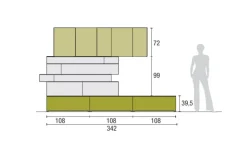 Parete attrezzata Tomasella in laminato materico Atlante skt32 a prezzo Outlet