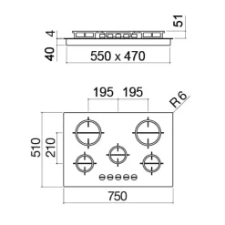 Piano cottura di grande qualità Barazza Mood 1pmd70 in offerta