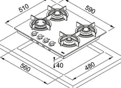 Piano cottura modello Fchr 604 4g he cristallo  di Franke con forte sconto