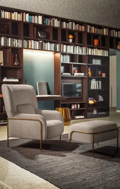 Poltrona con poggiapiedi Platea Pianca a prezzo scontato