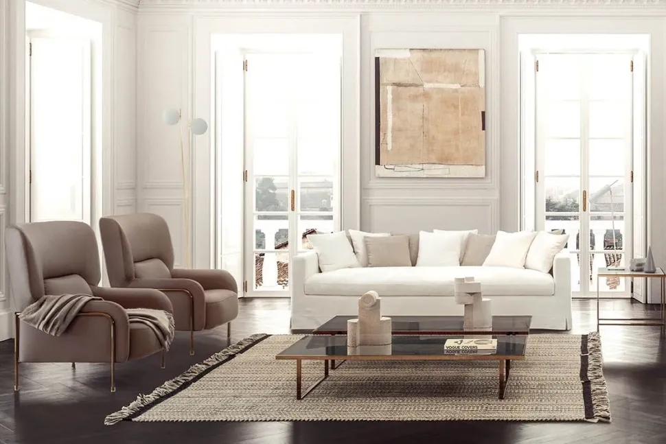 Poltrona con poggiapiedi Platea Pianca a prezzo scontato