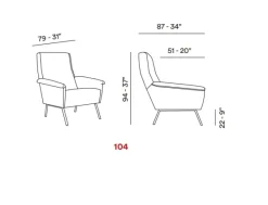 Poltrona in Tessuto Regina Max divani a prezzo scontato