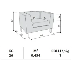 Poltrona in Tessuto Set - composizione 2 divani Las mobili a prezzo scontato