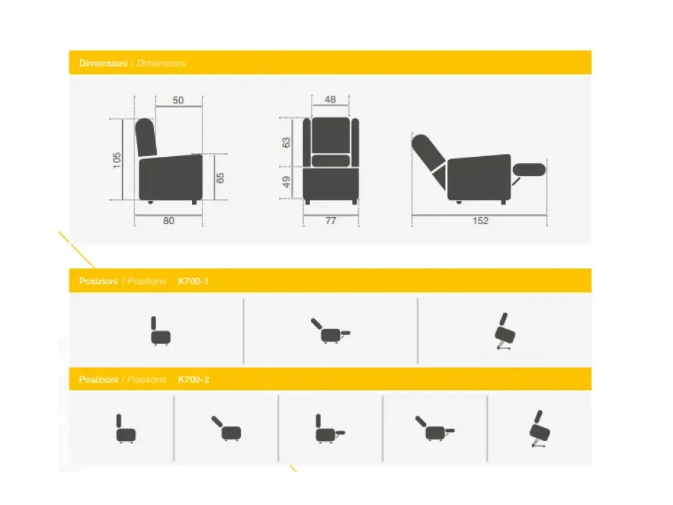 Poltrona K700-2 Ksp italia in Tessuto SCONTATA
