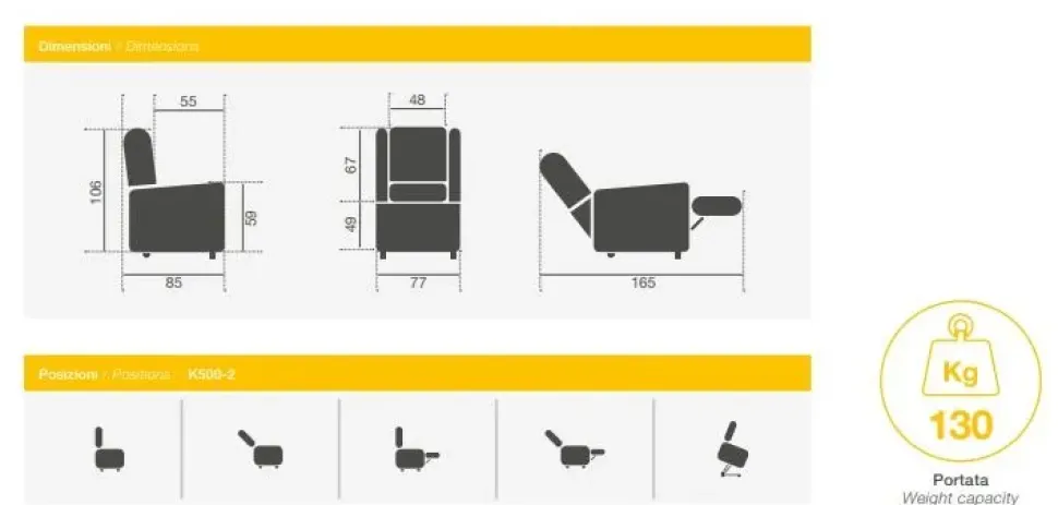 Poltrona relax Con movimento relax K500 Ksp italia in Offerta Outlet