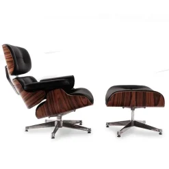 Poltrona relax in Pelle James lounge chair con ottoman A&c in Offerta Outlet