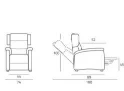 Poltrona relax in Tessuto Minù Mottes selection in offerta