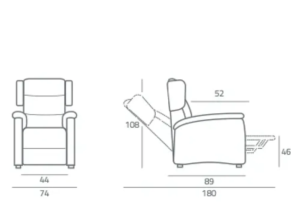 Poltrona relax in Tessuto Minù Mottes selection in offerta