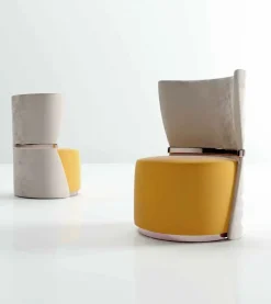 Poltroncina modello Velluto acciaio rosa  Md work in Tessuto a prezzo Outlet