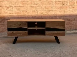 Porta tv di Outlet etnico modello Mobile basso tv wave design natural  a PREZZI OUTLET