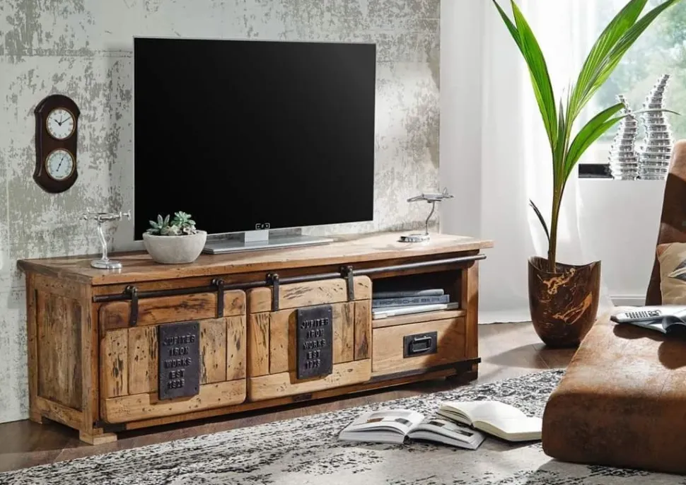 Porta tv per la zona giorno modello Mobile basso portatv newport industrial  di Outlet etnico scontato