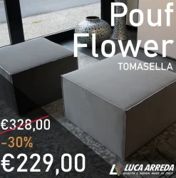 Pouf in tessuto Flower a marchio Tomasella a prezzo ribassato