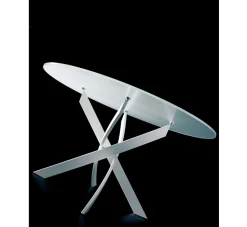 Progettista interni: Tavolo Barone Bontempi in vetro ellittico, offerta outlet.