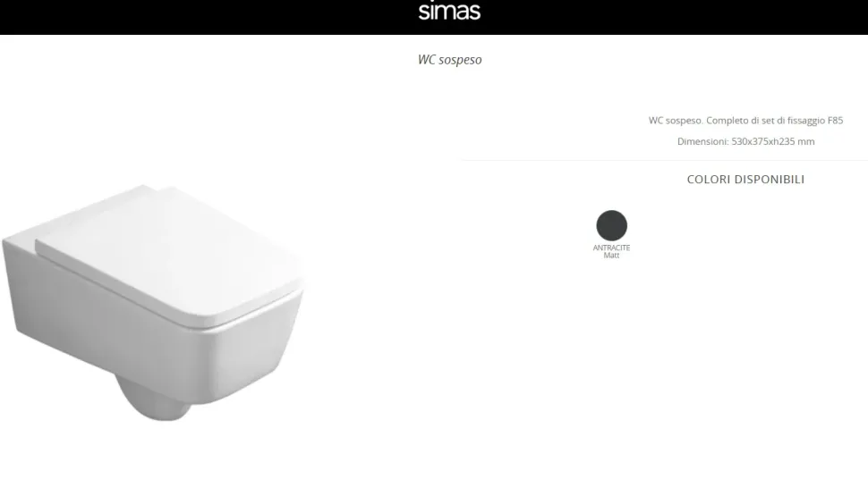 Sanitari bagno modello Degrade a marchio Simas in Ceramica a prezzo scontato