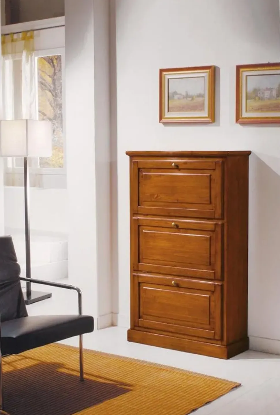 Scarpiera modello Scarpiera in legno massello a 4 scomparti in promo-sconto del 50% Artigianale in legno a prezzo scontato