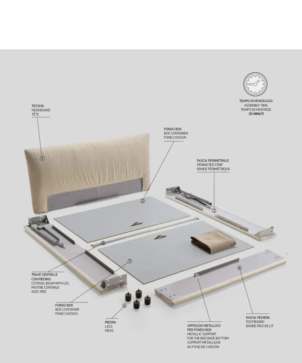 Scopri il Letto Matrimoniale Demetra h30 Rosini a prezzo scontato! Acquistalo subito!