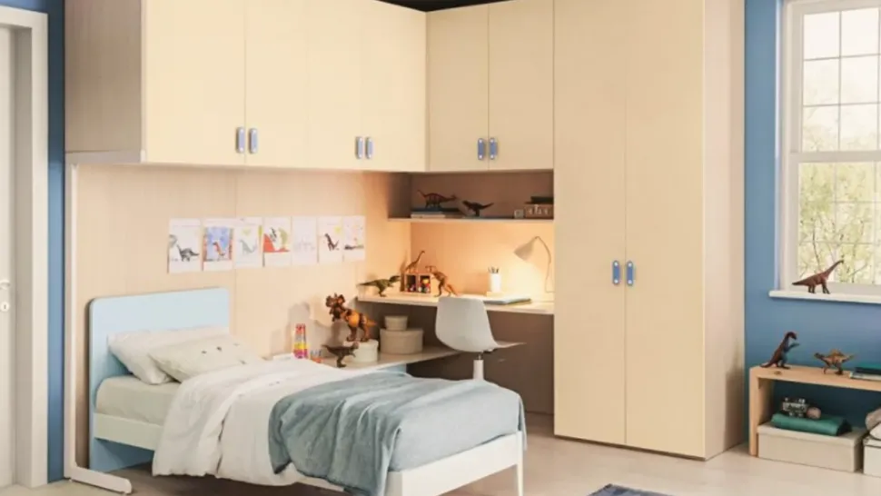 Scopri la Cameretta con ponte FA16 di Zg Mobili. Letto a ponte in offerta!