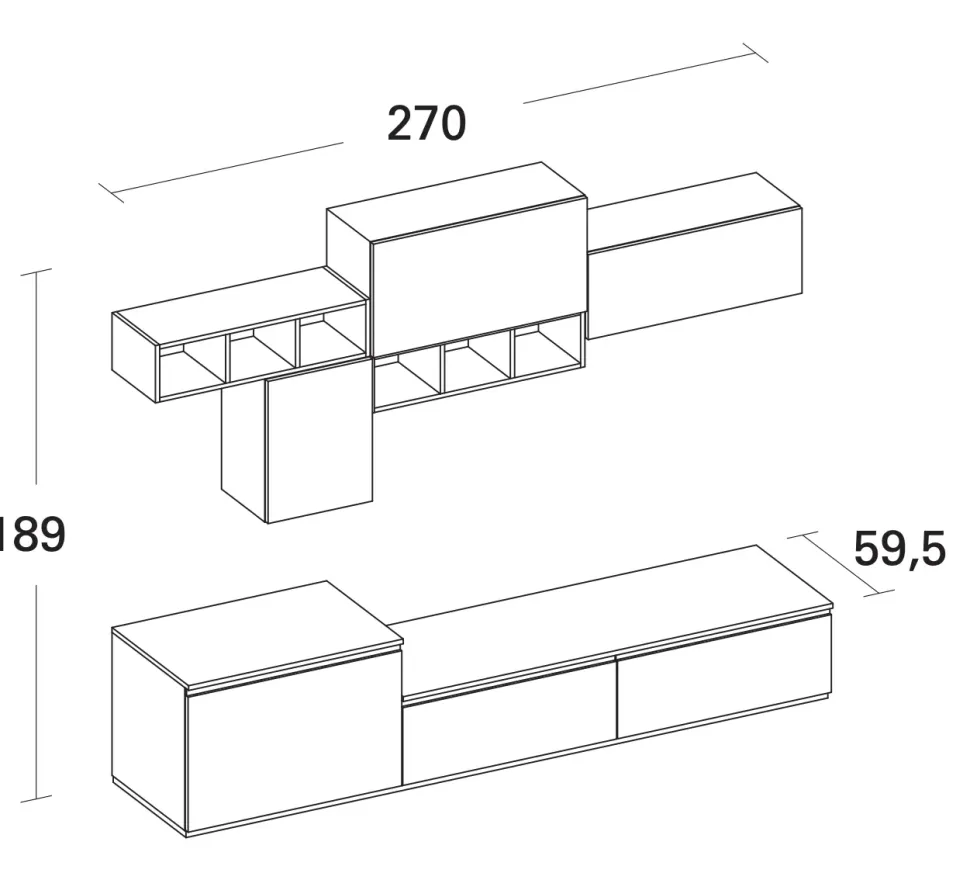 Scopri la Composizione Living 270-01 di Arrex a prezzi outlet!