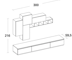Scopri la Composizione living 300-02 di Arrex con ribasso esclusivo!