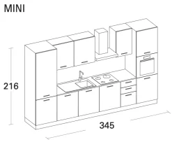 Scopri la cucina lineare moderna Arrex Composizione 345-02 a prezzo scontato!