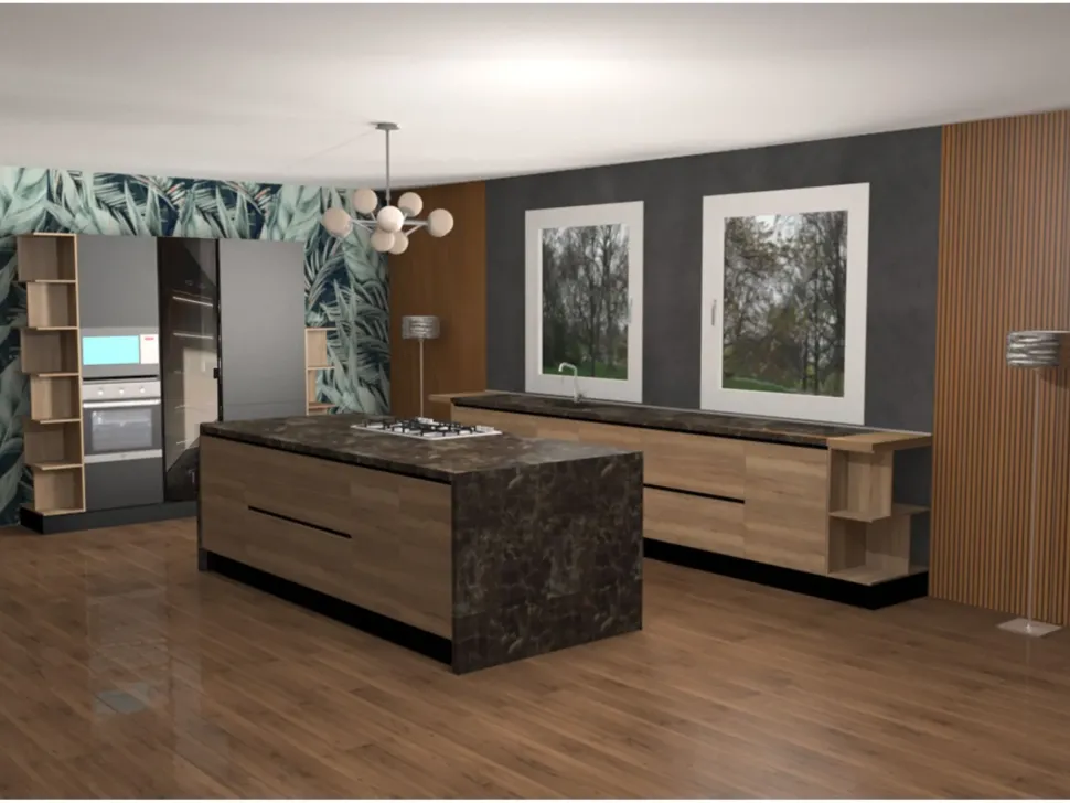 Scopri la cucina Tropea Plus Imab con uno sconto del 50%! Un design moderno ed elegante per arredare la tua casa.