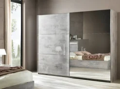 Scopri l'armadio Jazz da 263 cm, grigio marmo artigianale. Prezzo Outlet!