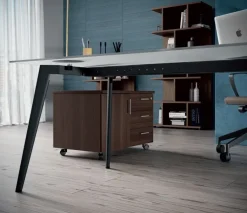 Scrivania direzionale - ufficio completo rhea in vetro Flycom a prezzo scontato