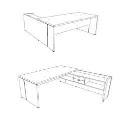 Scrivania direzionale Direzionale delta e poltrona in legno Las mobili in Offerta Outlet