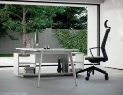 Scrivania direzionale in legno Ufficio completo a marchio Flycom a prezzi outlet