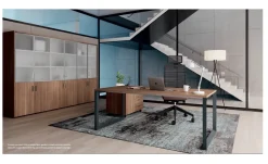 Scrivania direzionale in legno E ufficio completo stratos plus a marchio Flycom con forte sconto