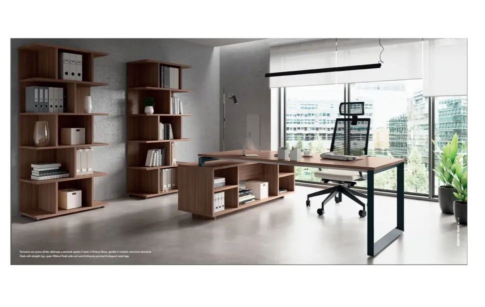 Scrivania direzionale in legno Ufficio completo stratos plus 2 a marchio Flycom con forte sconto