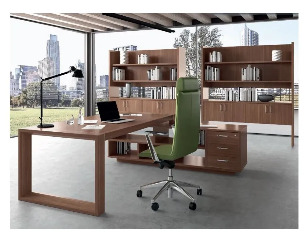 Scrivania direzionale in legno Direzionale forma e mobile boiserie Flycom a prezzi outlet