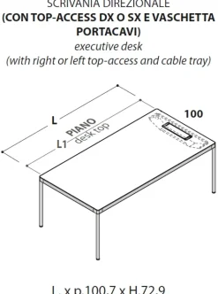 Scrivania direzionale modello Fil rouge - ufficio completo in legno ad un prezzo vantaggioso