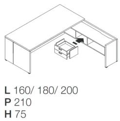 Scrivania direzionale modello Delta - composizione ufficio completo in legno ad un prezzo speciale