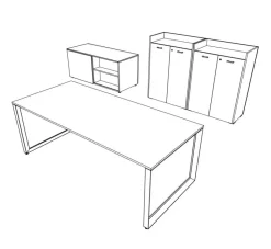 Scrivania direzionale modello 5th element - ufficio completo con mobili Las mobili in OFFERTA OUTLET