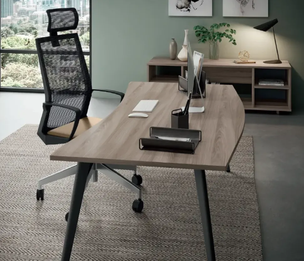 Scrivania direzionale modello Postazione ufficio completo rhea in legno ad un prezzo speciale