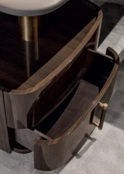 Scrivania Scrivania luxury pelle e ottone  in legno Md work a prezzo Outlet