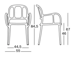Sedia con braccioli Milà Magis in Offerta Outlet