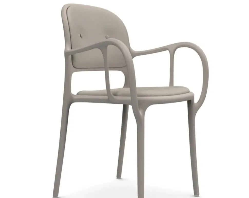 Sedia con braccioli Sedia mila' con cuscini beige magis di Magis a prezzo Outlet