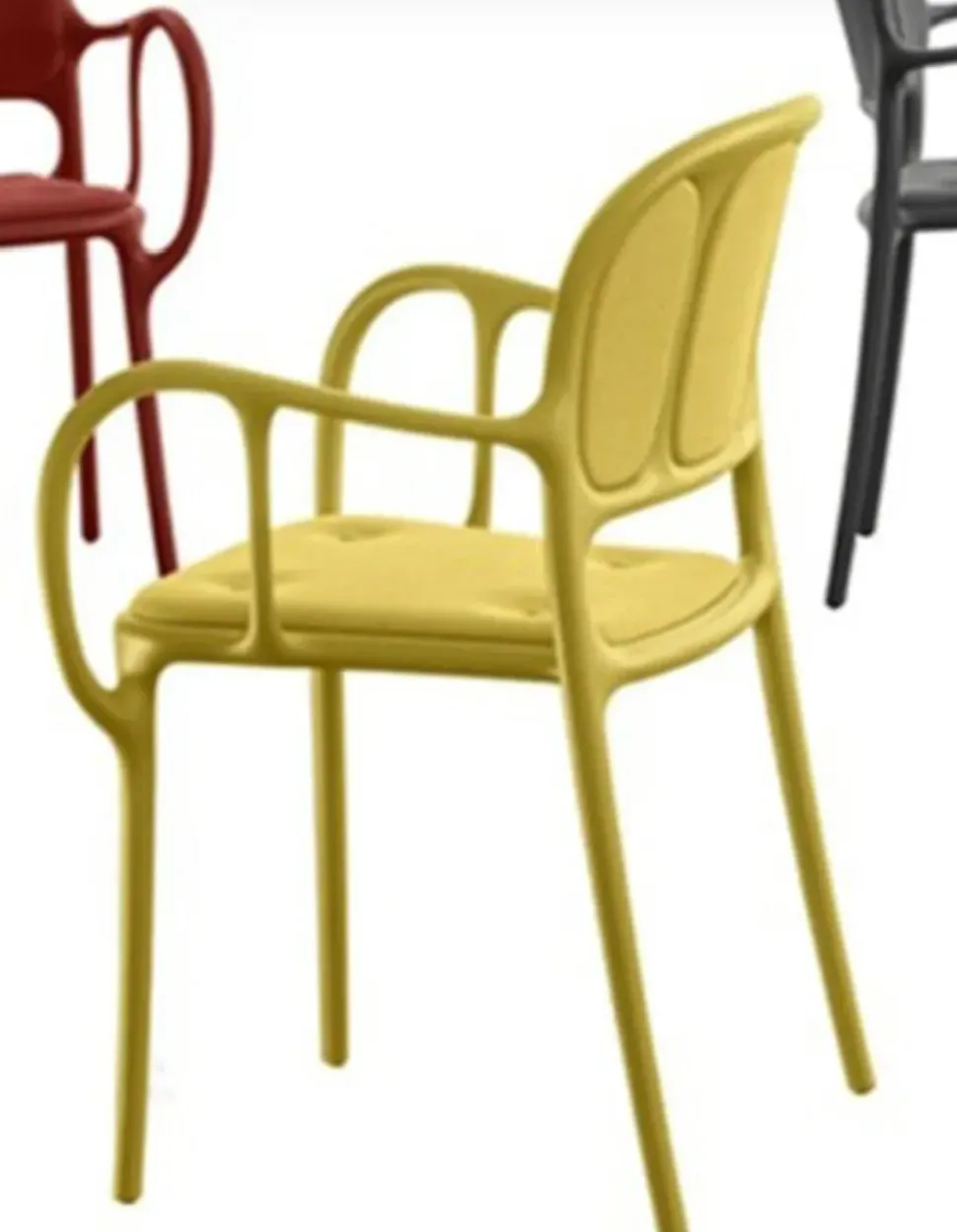 Sedia con braccioli Sedia mila' con cuscini beige magis di Magis a prezzo Outlet