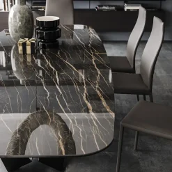 Sedia con schienale alto Kay couture - synthetic nubuck argilla di Cattelan italia a prezzo scontato