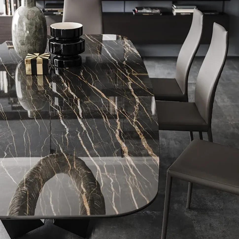 Sedia con schienale alto Kay couture - synthetic nubuck argilla di Cattelan italia a prezzo scontato