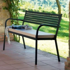 Sedia da giardino modello Panca alice con braccioli colore ferro antico Vermobil in Offerta Outlet