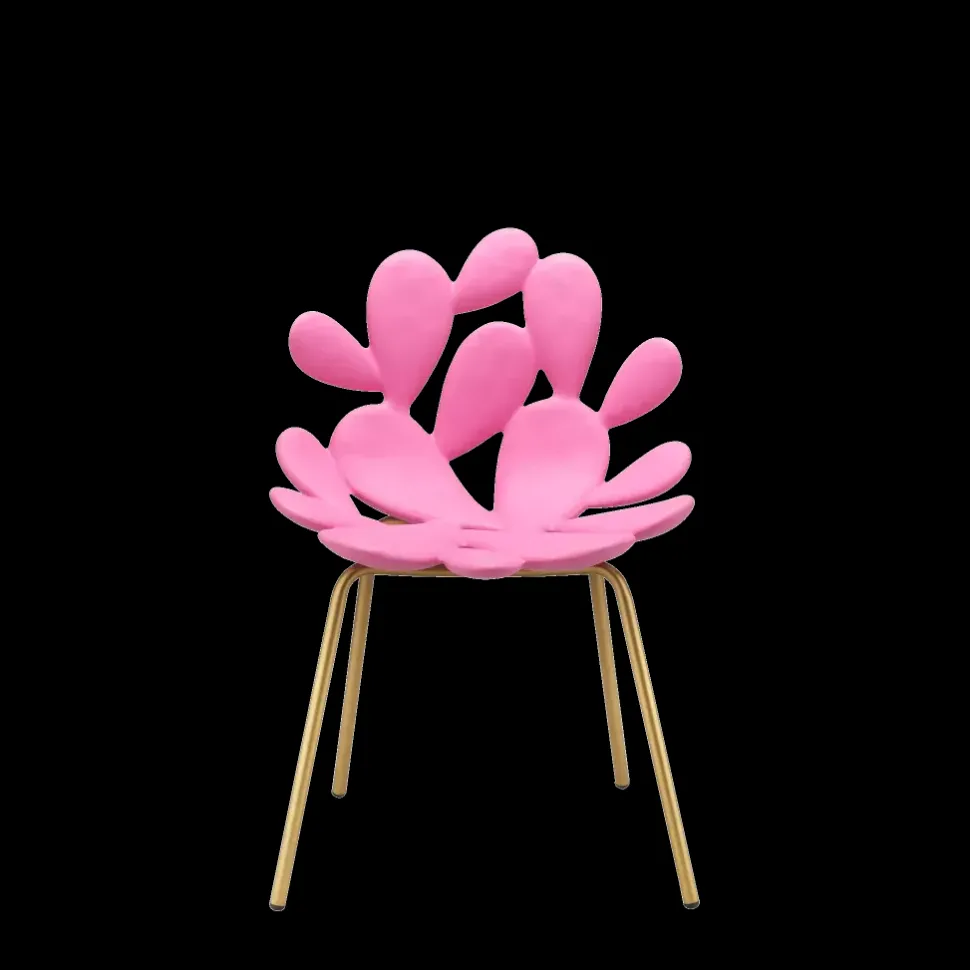 Sedia da giardino Sedia filicudi ottone e rosa brillante – set 2 pezzi Qeeboo in Offerta Outlet