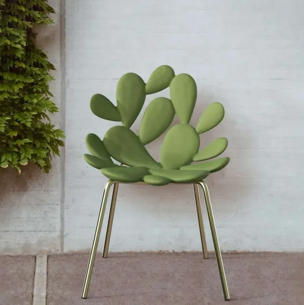 Sedia da giardino Sedia filicudi ottone e rosa brillante – set 2 pezzi Qeeboo in Offerta Outlet