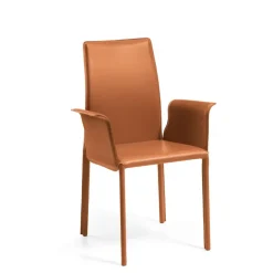 Sedia di Julia arredo cuoio modello Agata br da soggiorno in offerta -35%