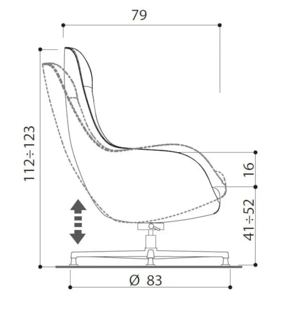 Sedia direzionale in ecopelle Truka girevole base alluminio Las mobili in offerta
