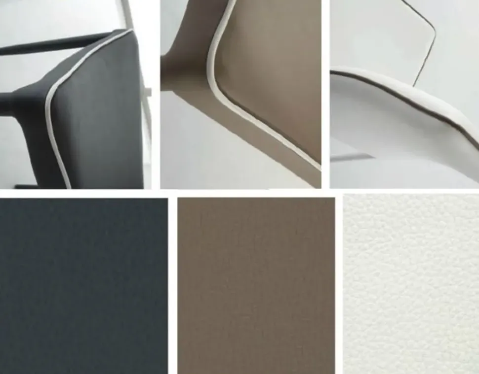 Sedia ecopelle Ella con bordino