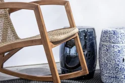 Sedia in legno a dondolo Poltrona dondolo adelita in fibra sintetica - bizzotto scontata